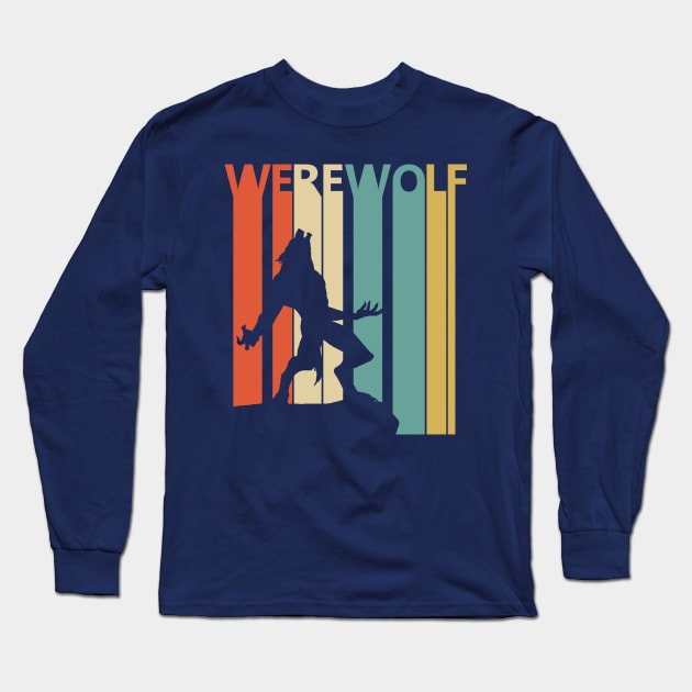 Vintage Halloween Werewolf Gift Long Sleeve T-Shirt by GWENT